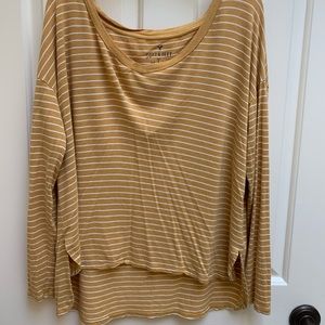 long sleeve yellow stripped top